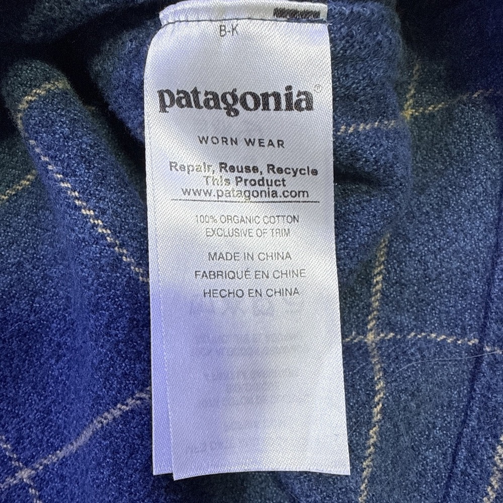 Patagonia Mens Fjord Flannel Shirt MENS LARGE Organic WINDOWPAINE BLUE GRAY - Picture 7 of 8